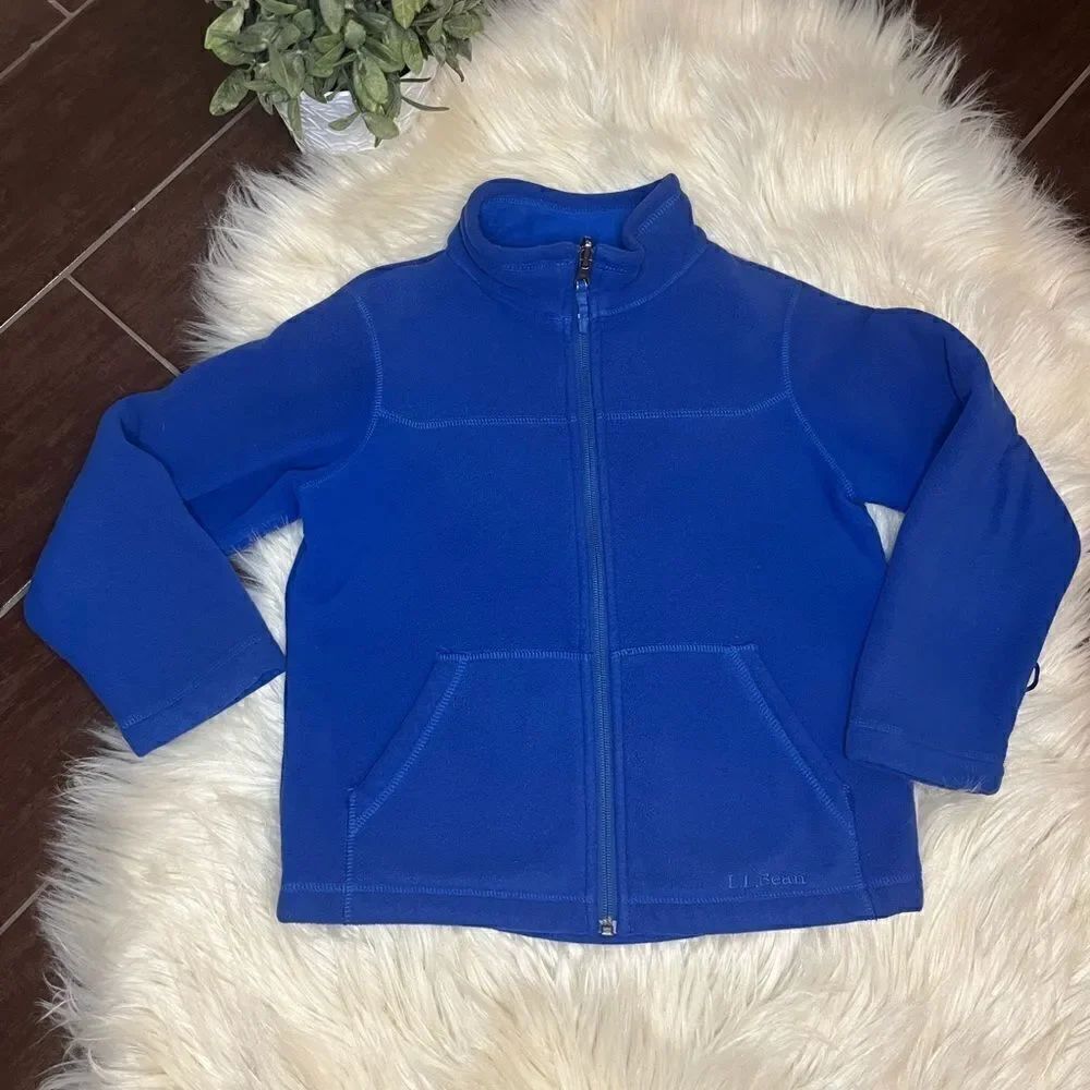 L.L Bean royal blue fleece zip up sz L 6x/7